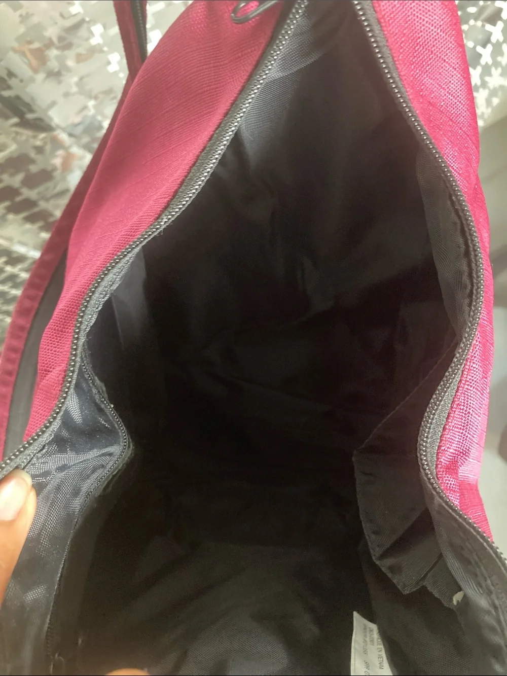 Eddie Bauer Maroon Sling Backpack with Black Mesh Pocket